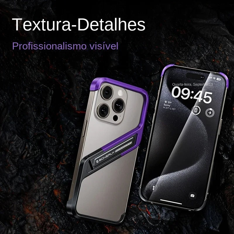 Capa para iPhone Aluminum Geometric - Design Sem Borda com Estilo Moderno