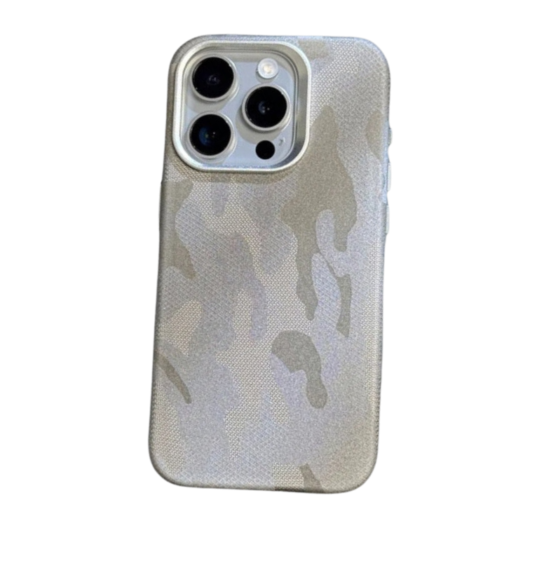 Capa Camuflada para iPhone - Estilo Cinza Moderno com Proteção Confiável