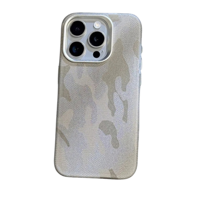 Capa Camuflada para iPhone - Estilo Cinza Moderno com Proteção Confiável