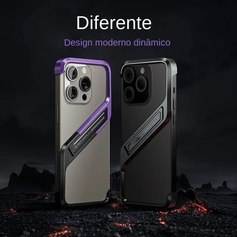 Capa para iPhone Aluminum Geometric - Design Sem Borda com Estilo Moderno