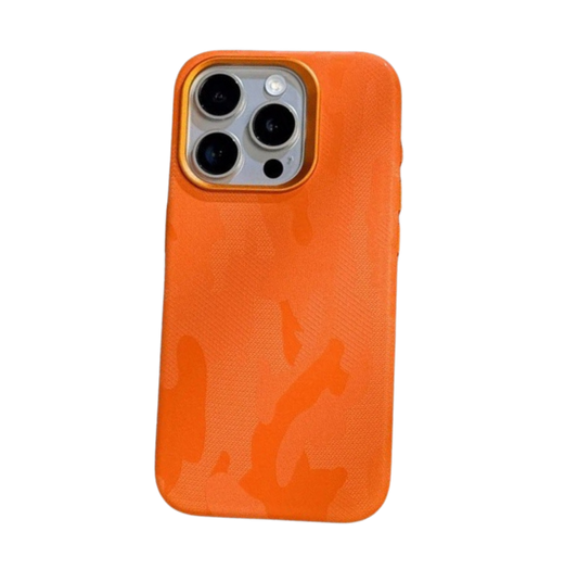 Capa Camuflada para iPhone - Design Laranja Vibrante com Proteção Atraente