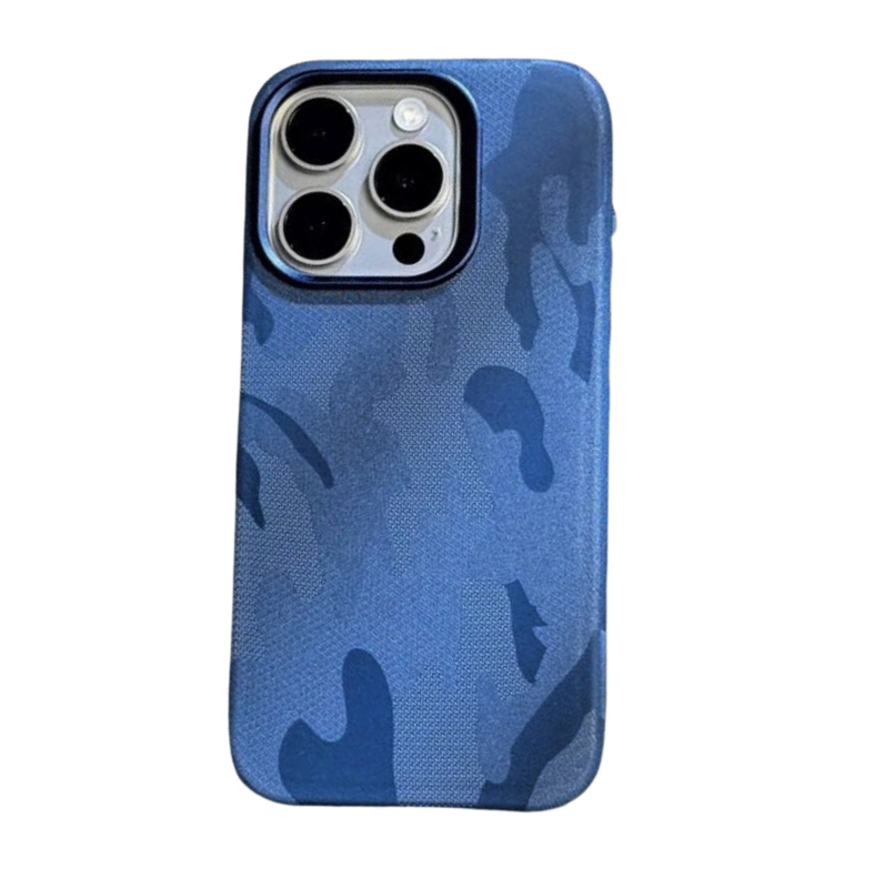 Capa Camuflada para iPhone - Skin Azul com Estilo Moderno e Proteção Eficiente