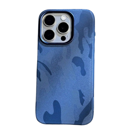 Capa Camuflada para iPhone - Skin Azul com Estilo Moderno e Proteção Eficiente