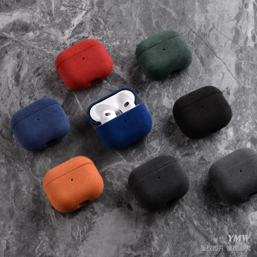 Capa Luxuosa em Suede Artificial ALCANTARA para AirPods 3