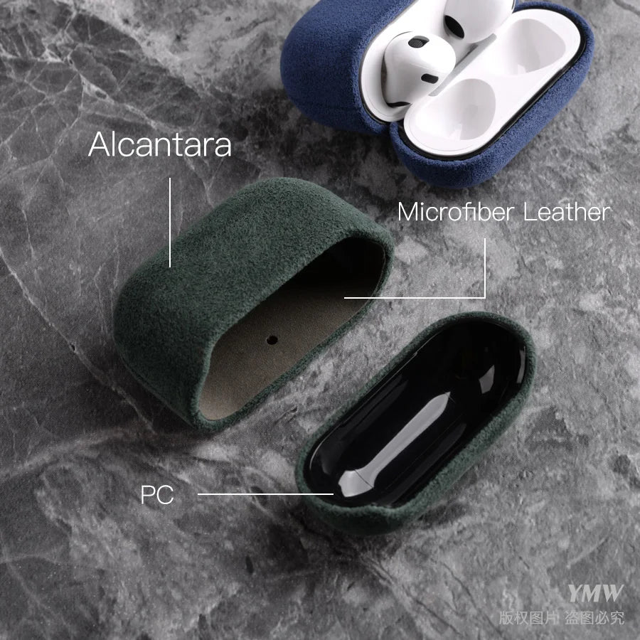 Capa Luxuosa em Suede Artificial ALCANTARA para AirPods 3