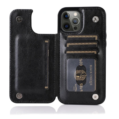 Capa para iPhone com Carteira Multi Card Holder - Design Retrô e Flip Prático