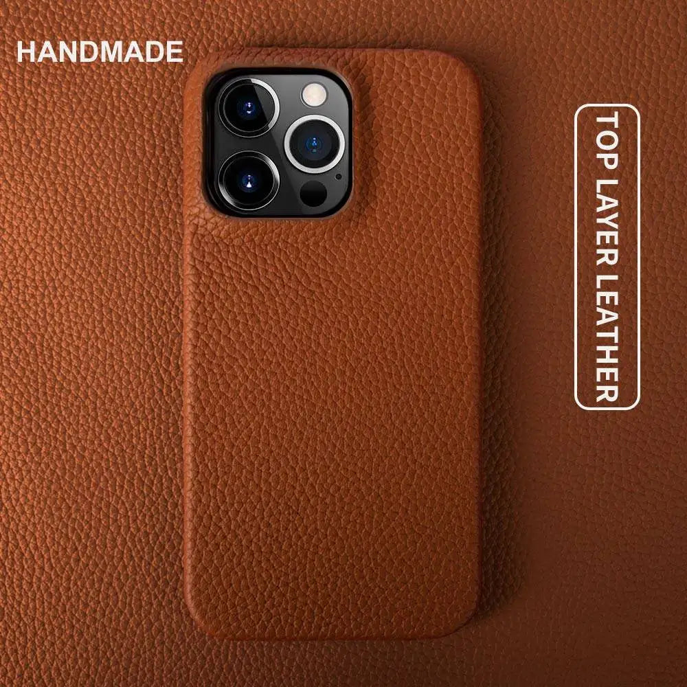 Capa para iPhone em Couro Genuine Luxuoso - Proteção Elegante para o Seu Dispositivo